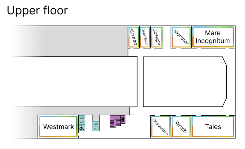 A map of the upper floor of the conference